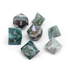 Gemstone RPG Dice: Green Striped Agate (Norse Foundry)