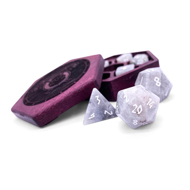 Gemstone RPG Dice: White Labradorite (Norse Foundry)