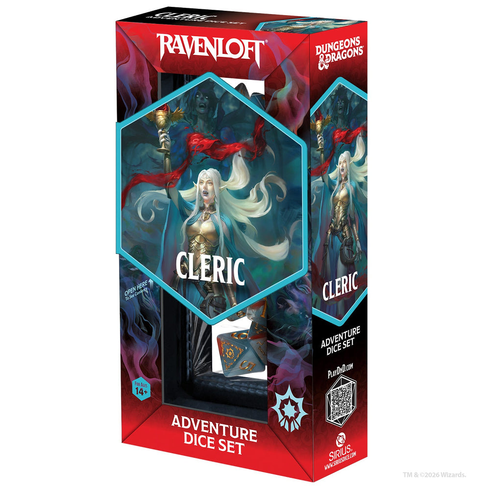D&D Adventure Dice: Ravenloft Cleric - Light Blue/Red (Sirius Dice)