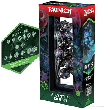 D&D Adventure Dice: Ravenloft Ranger - Black/Blue (Sirius Dice)