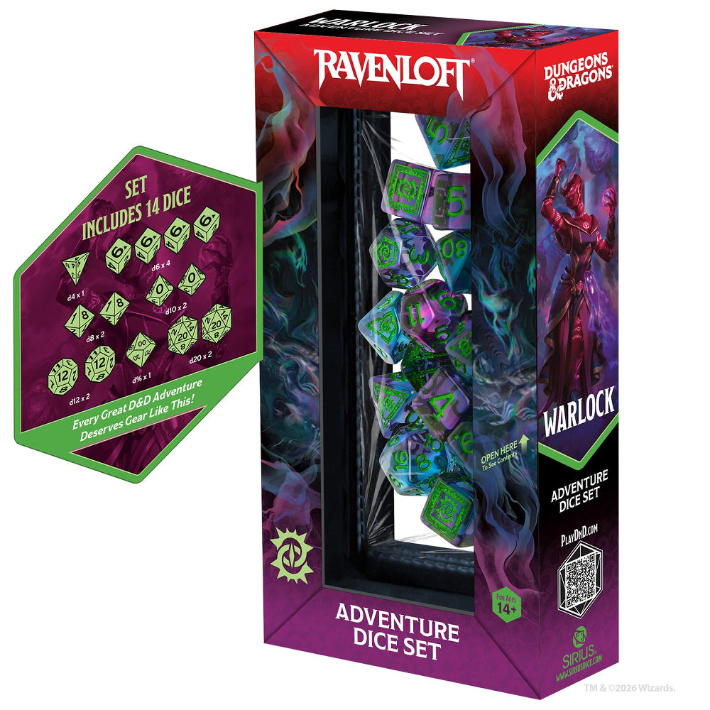 D&D Adventure Dice: Ravenloft Warlock - Green/Purple (Sirius Dice)