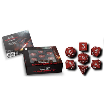 Silicone RPG Dice: D&D Dragon Scale - Red (FanRoll)