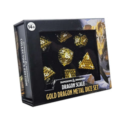 Metal RPG Dice: D&D Dragon Scale - Gold Dragon Collector's Edition (FanRoll)