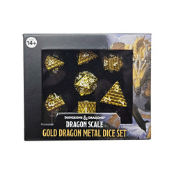 Metal RPG Dice: D&D Dragon Scale - Gold Dragon Collector's Edition (FanRoll)