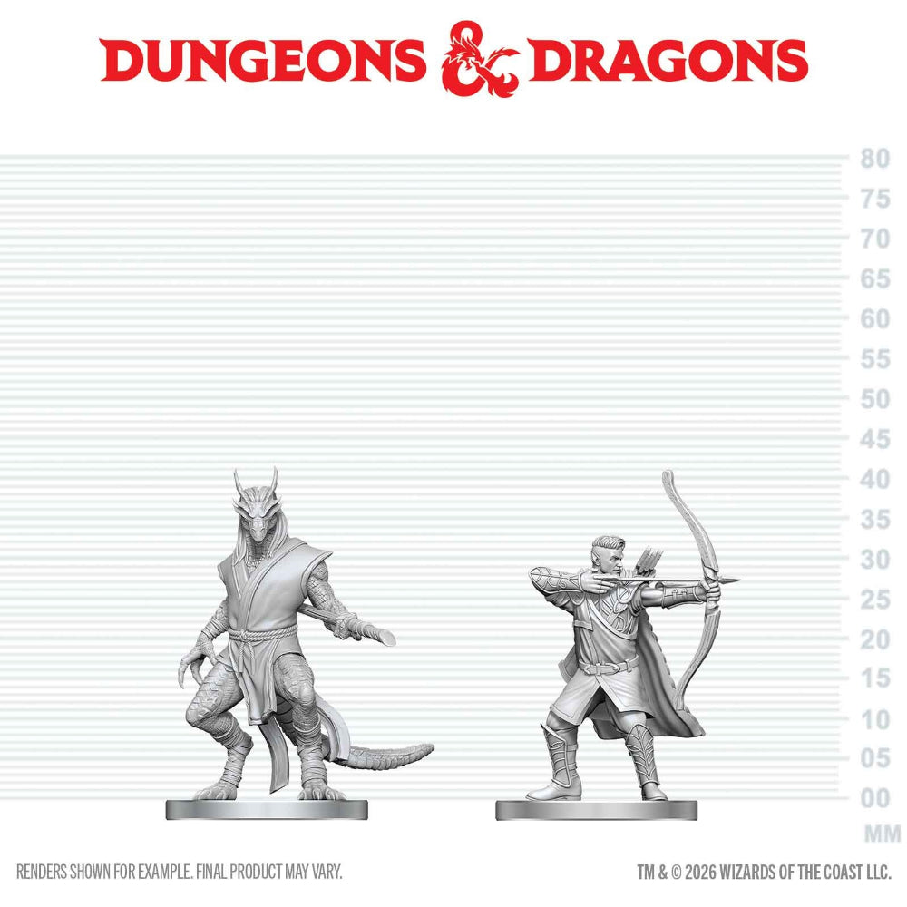 D&D Minis: Elf Ranger & Dragonborn Monk (Unpainted)