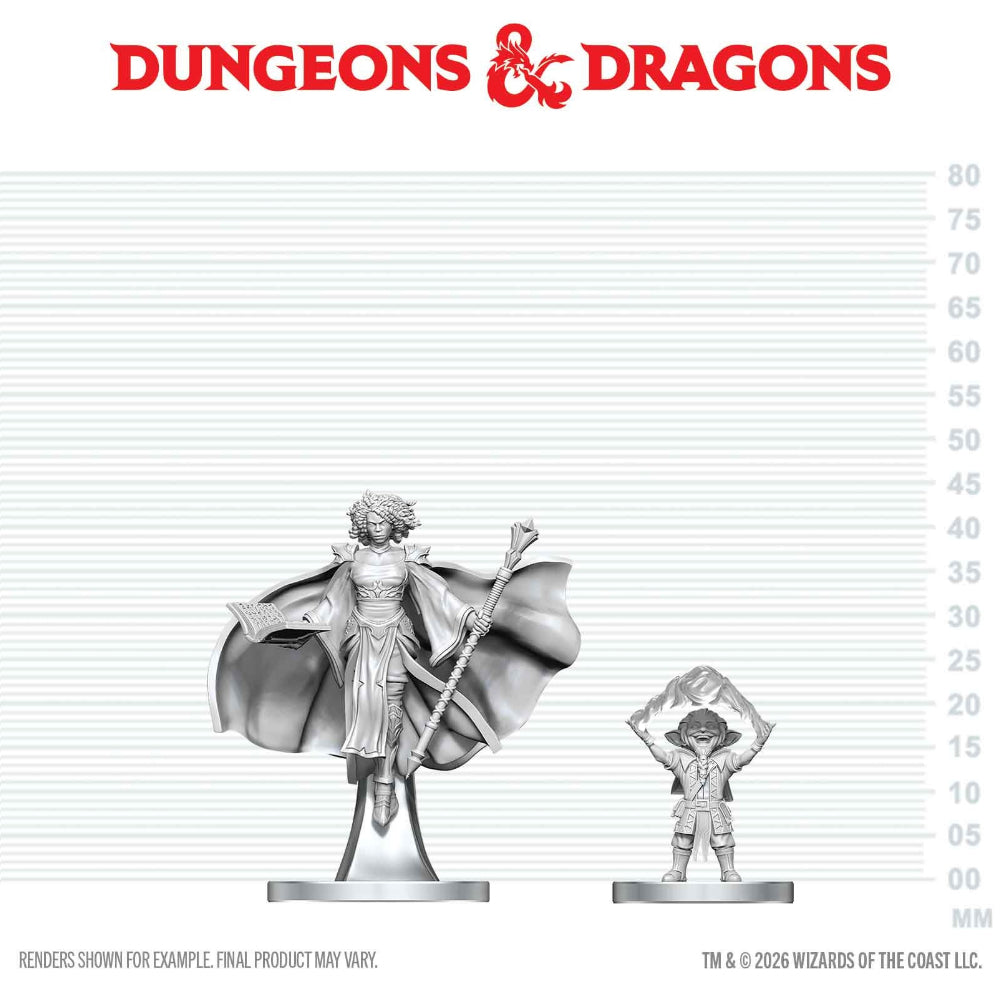 D&D Minis: Gnome Warlock & Aasimar Wizard (Unpainted)