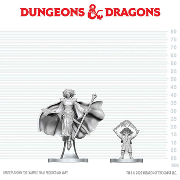 D&D Minis: Gnome Warlock & Aasimar Wizard (Unpainted)