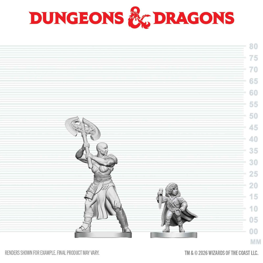 D&D Minis: Goliath Barbarian & Halfling Rogue (Unpainted)