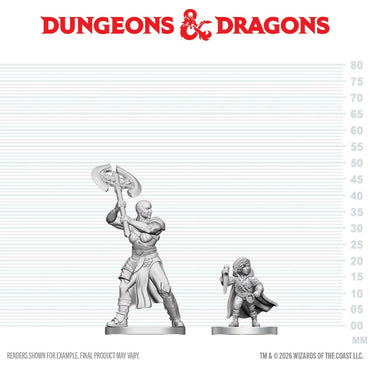 D&D Minis: Goliath Barbarian & Halfling Rogue (Unpainted)