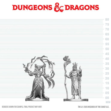 D&D Minis: Human Druid & Elf Sorcerer (Unpainted)