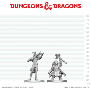 D&D Minis: Tiefling Bard & Dwarf Cleric (Unpainted)