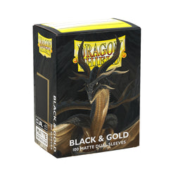 Dragon Shields: Matte Dual Sleeves - Black & Gold (100 Count)