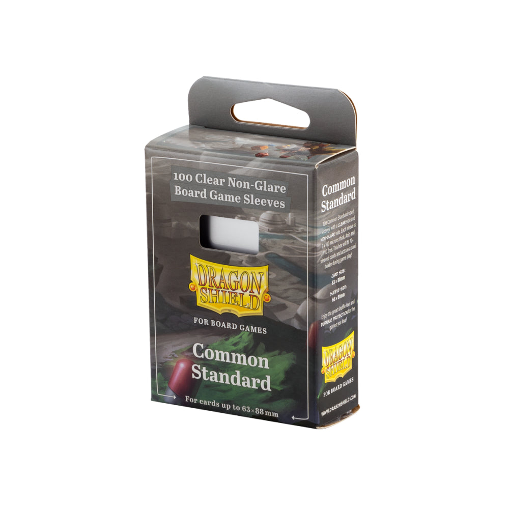 Dragon Shields: Board Game Sleeves -  Clear, Common Standard (63x88mm / 100 Count)