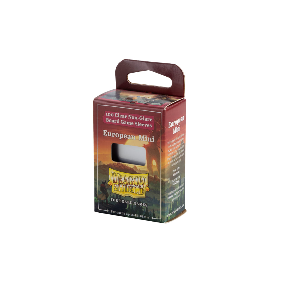 Dragon Shields: Board Game Sleeves -  Clear, European Mini (45x68mm / 100 Count)