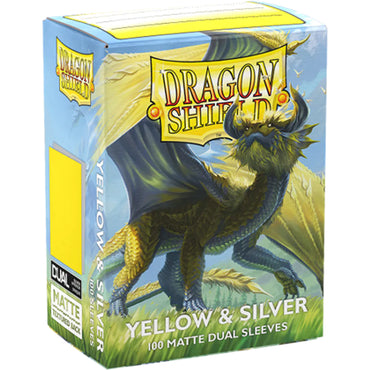Dragon Shields: Matte Dual Sleeves - Yellow & Silver (100 Count)