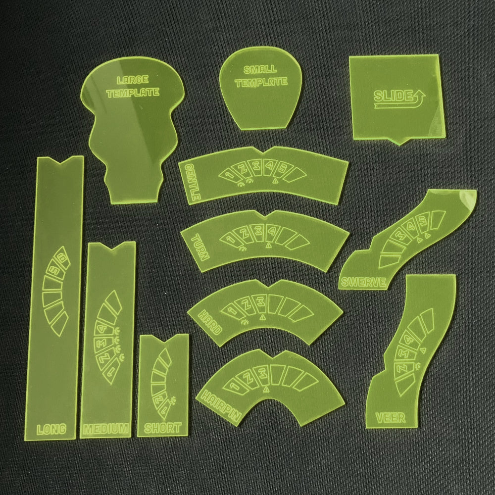 Gaslands: Death Rally Widgets - Clear Fluorescent Green (Death Ray Designs)