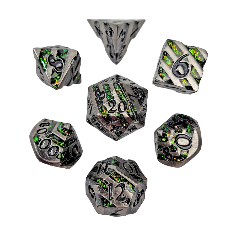 Forged Dice: Mini Metal RPG Set - Druid's Emerald