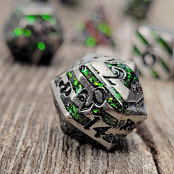 Forged Dice: Mini Metal RPG Set - Druid's Emerald