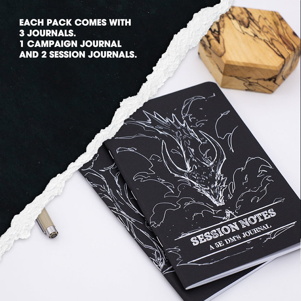 Dungeon Notes: A 5E DM's Journal - Black (3 Pack)
