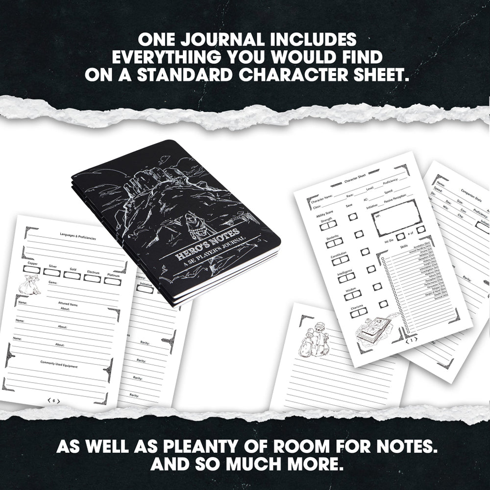 Dungeon Notes: A 5E Player's Journal - Red (3 Pack)