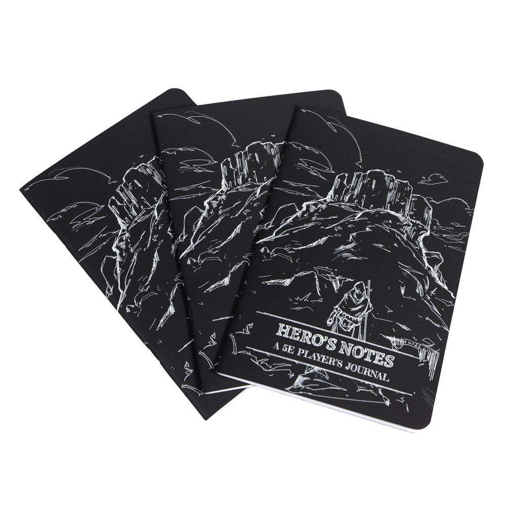Dungeon Notes: A 5E Player's Journal - Black (3 Pack)