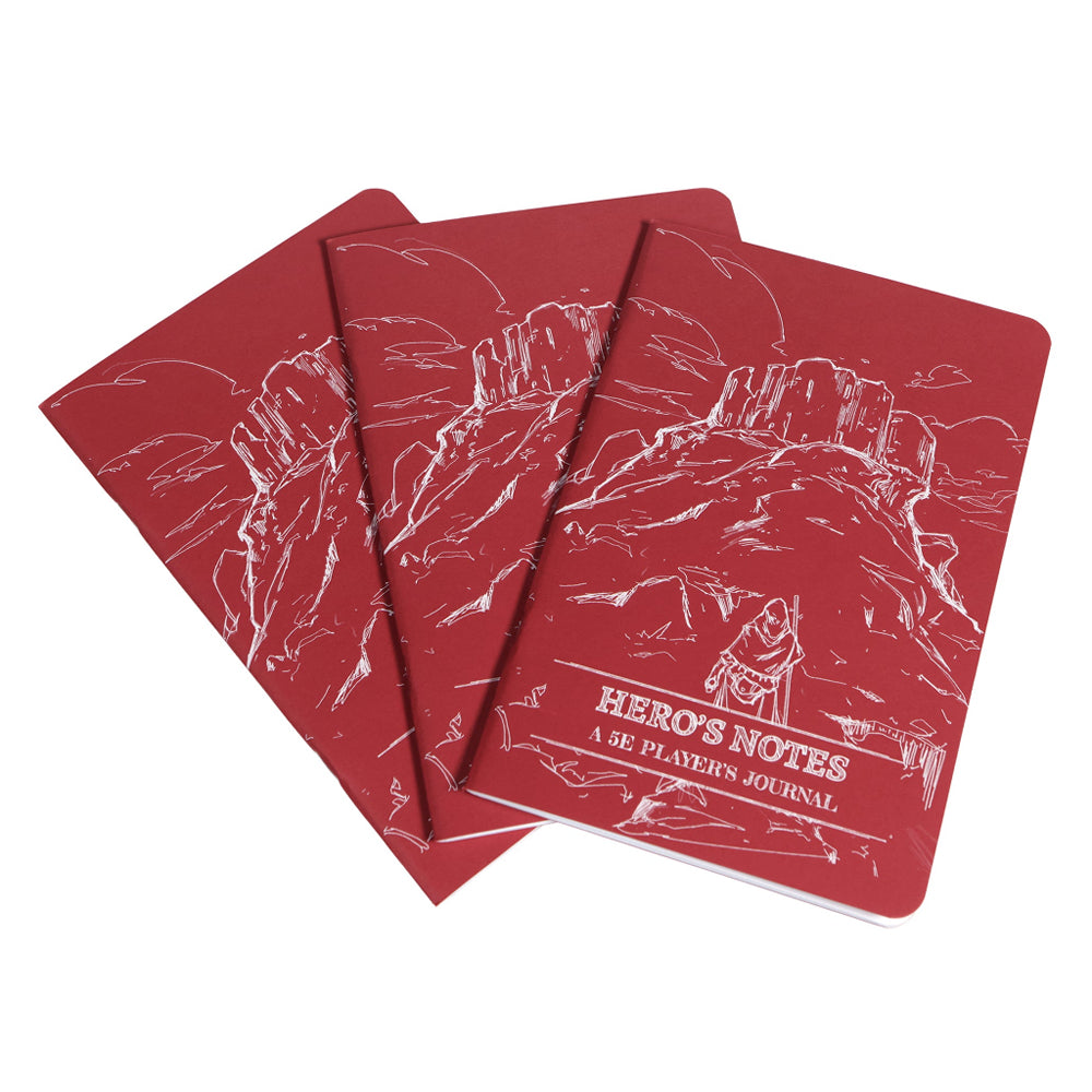 Dungeon Notes: A 5E Player's Journal - Red (3 Pack)