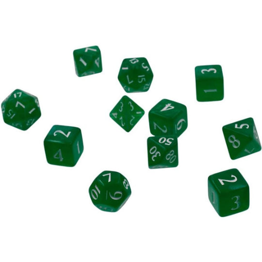 Acrylic RPG Dice Set: Forest Green (Eclipse)