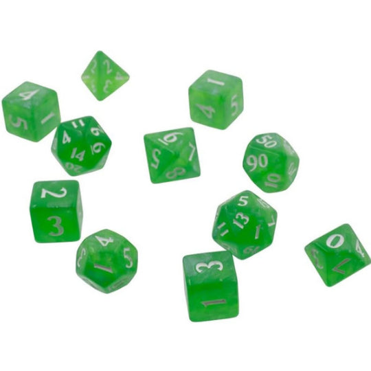 Acrylic RPG Dice Set: Lime Green (Eclipse)