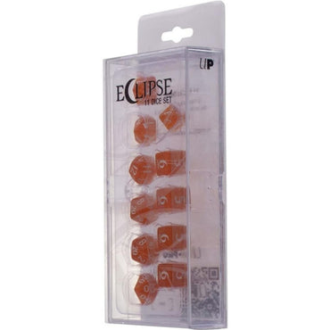 Acrylic RPG Dice Set: Pumpkin Orange (Eclipse)