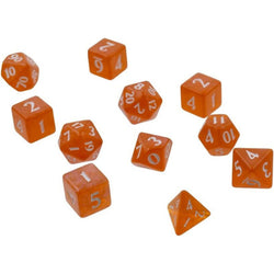 Acrylic RPG Dice Set: Pumpkin Orange (Eclipse)