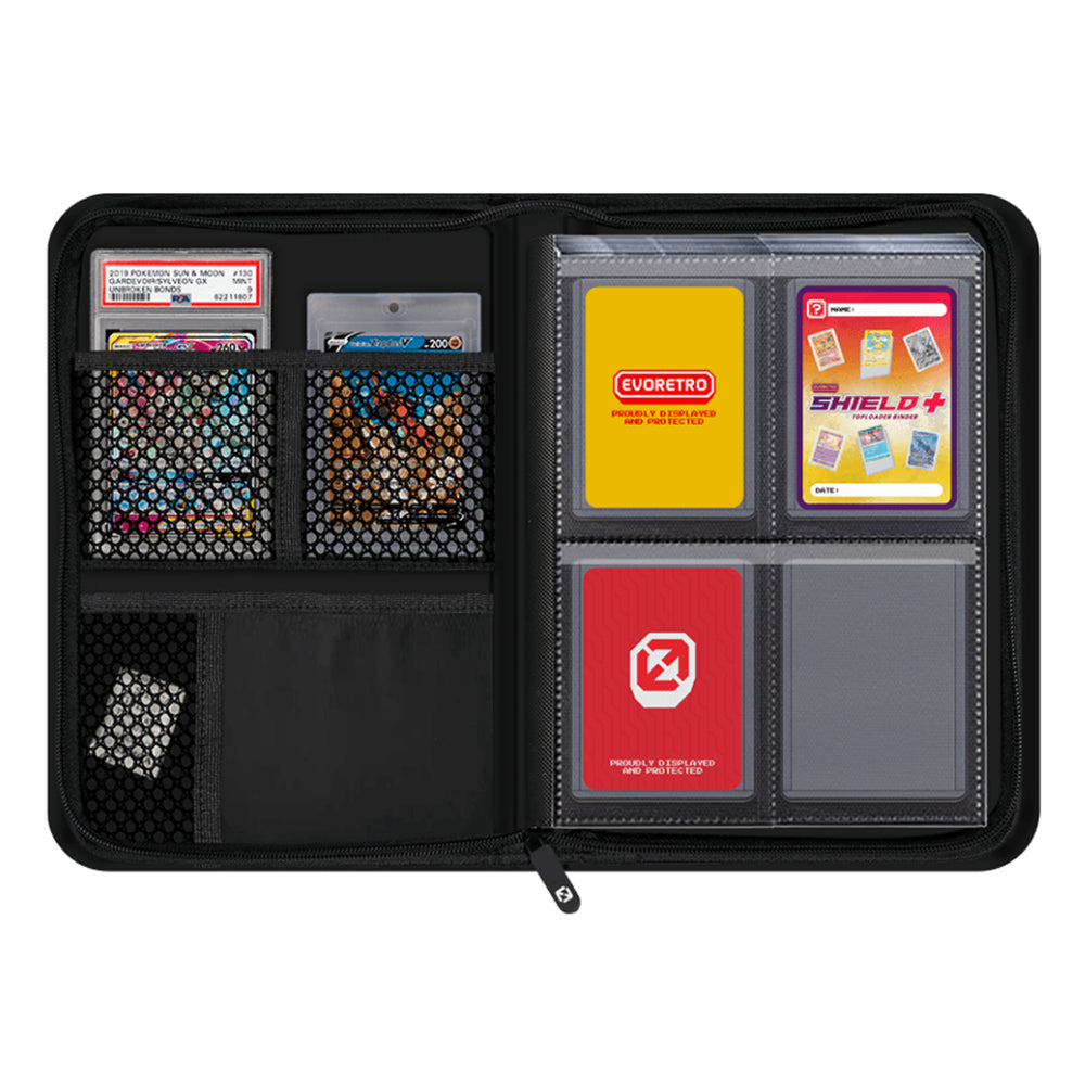 EVORETRO: Shield+ Toploader Binder - Compact Black (4 Pocket / Holds 96)