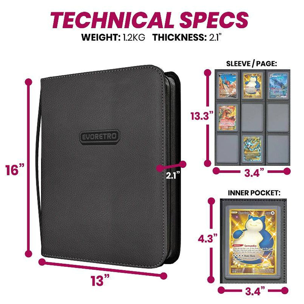 EVORETRO: Shield+ Toploader Binder - Purple (9 Pocket / Holds 216)