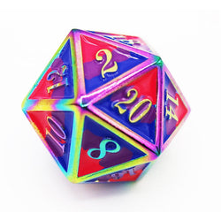 Metal RPG Dice: Bisexual Pride Flag (Foam Brain)