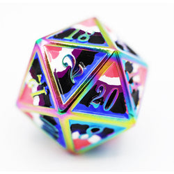 Metal RPG Dice: Genderfluid Pride Flag (Foam Brain)