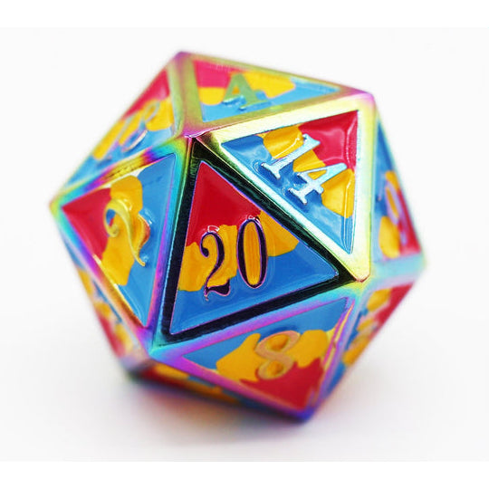 Metal RPG Dice: Pansexual Pride Flag (Foam Brain)