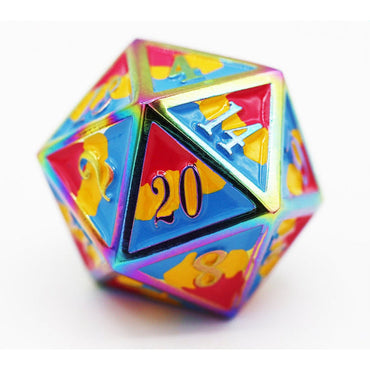 Metal RPG Dice: Pansexual Pride Flag (Foam Brain)