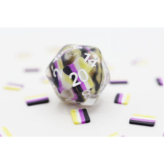 RPG Dice: Nonbinary Flag (Foam Brain)
