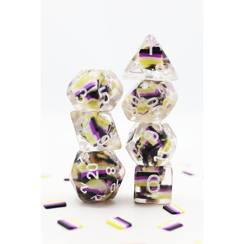 RPG Dice: Nonbinary Flag (Foam Brain)