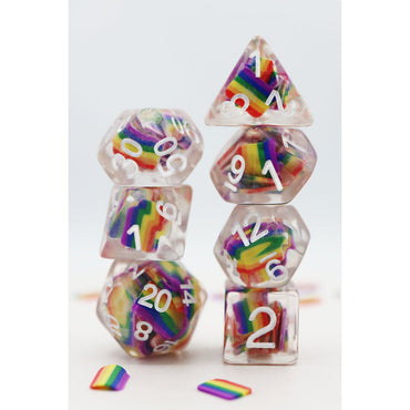 Dice For All: Resin Rainbow Flag