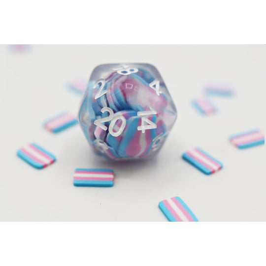 RPG Dice: Transgender Flag (Foam Brain)