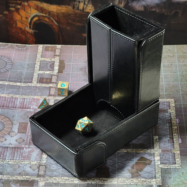 Forged Compact Magnetic Dice Tray/Tower - Black