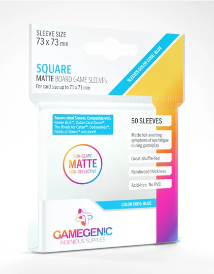 Gamegenic Sleeves: Matte Board Game - Square (71x71mm / 50 Count)