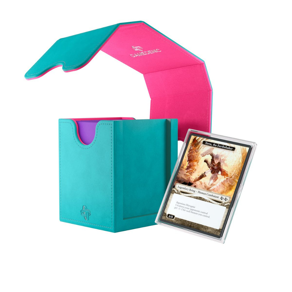 Gamegenic Deck Box: Squire Plus XL Convertible - Teal/Pink (Holds 100+)