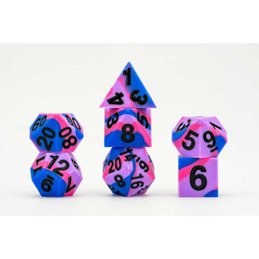 Gaymers Silicone RPG Dice Set: Bisexual Pride