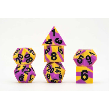 Gaymers Silicone RPG Dice Set: Intersex Pride