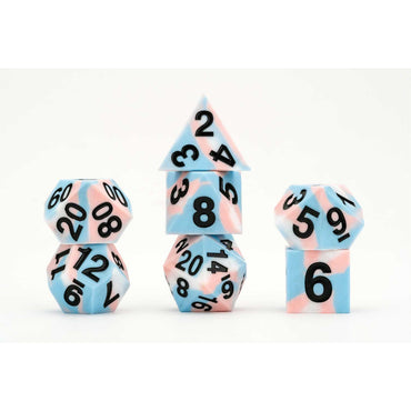 Gaymers Silicone RPG Dice Set: Transgender Pride