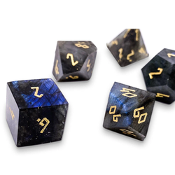 Blue Labradorite Gemstone Dice Set