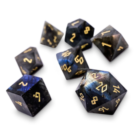 Gemstone RPG Dice: Blue Labradorite (Norse Foundry)