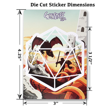 GlassStaff Stickers: Desert Dragon D20