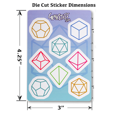 GlassStaff Stickers: Minimalist RPG Dice